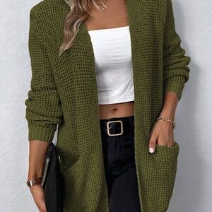 (NWT) Casual Cable Open Front Cardigan Sweater